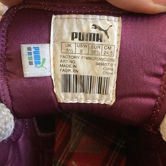 Puma Fiest Tartan Plaid High Top Sneakers - Picture 5 of 5